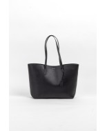 Estelle shopper,natural grain leather,black/silver